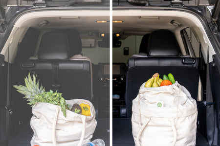 Canvas Grocery Tote with Drawstring