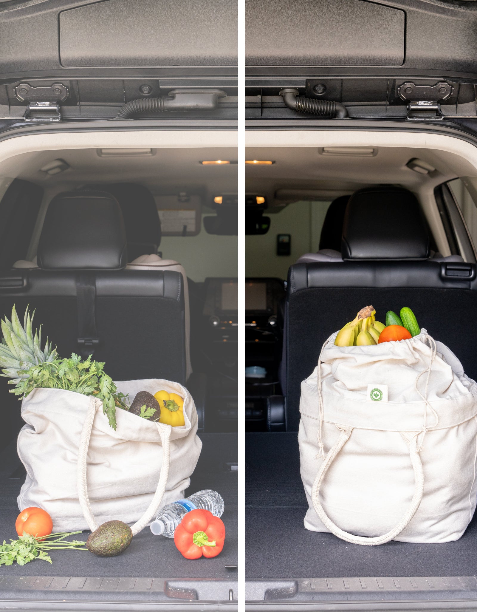 Canvas Grocery Tote with Drawstring