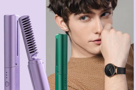 GlamWave Pro – Portable Wireless Heated Hair Straightener & Curler Brush