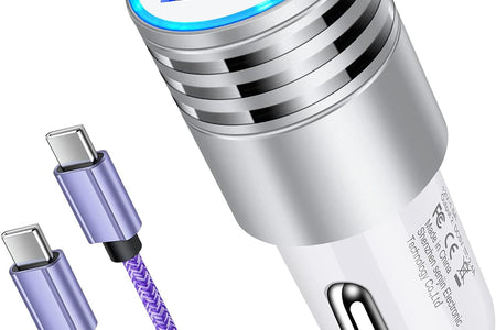 USB C Car Charger Fast Charging C Cord for Samsung Galaxy A17 A16 5G S24 S23 A15 A14 A25 S22 S21 Ultra/S21+/S20 Fe/Note 20 S10E S9 A71 A72 A52 A32,Iphone 16 Pro Max 15,30W Phone Automobile Adapter