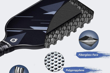 Pickleball Paddles, Lightweight Pickleball Rackets W/Fiberglass Surface, Pickleball Set with 4 Pickleball Balls and 1 Bag