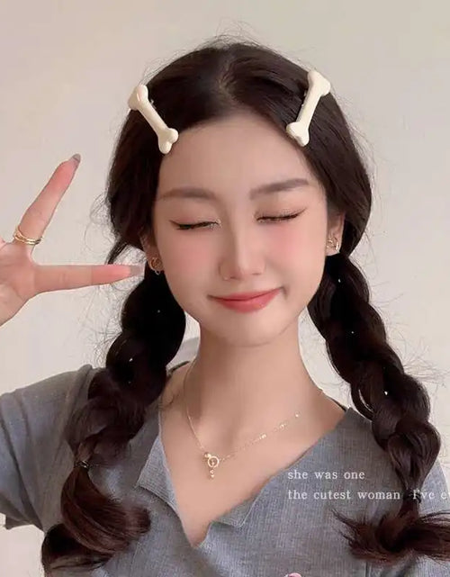 Load image into Gallery viewer, White Bone Hair Clip Cute Cartoon Bobby Pin Girl Fashion Dog Bones Decoration Small Hairpins Barrettes Y2K Accessories Wholesale
