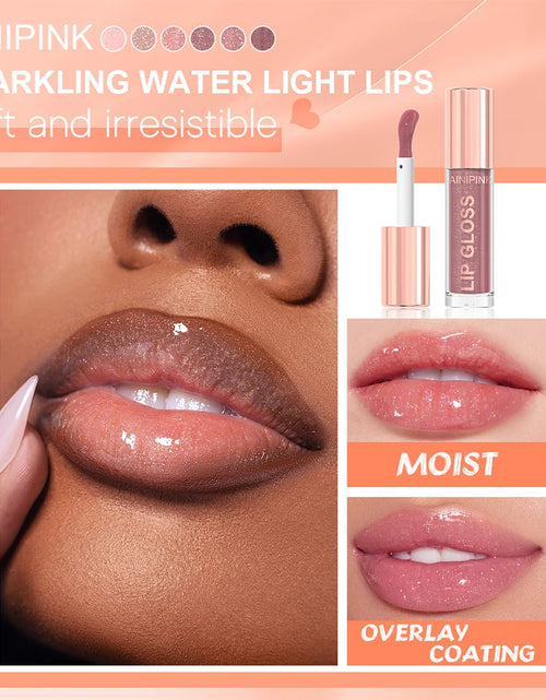Load image into Gallery viewer, Shimmer Glitter Lip Gloss Lipstick 1pc/6pc/set Waterproof Moisturizing Jelly Hydrating Plumping Nude Y2K Daily&amp;Party Makeup Gift
