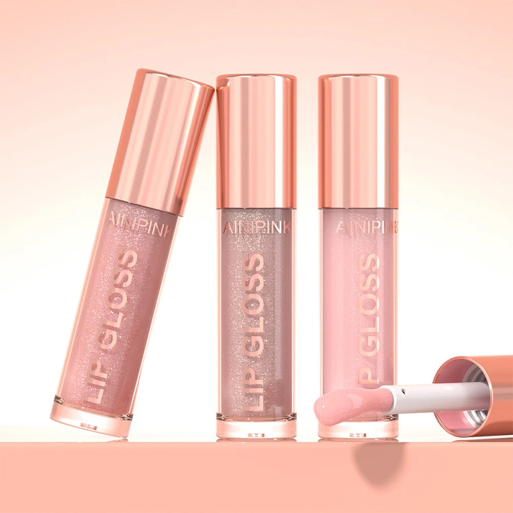 Shimmer Glitter Lip Gloss Lipstick 1pc/6pc/set Waterproof Moisturizing Jelly Hydrating Plumping Nude Y2K Daily&Party Makeup Gift