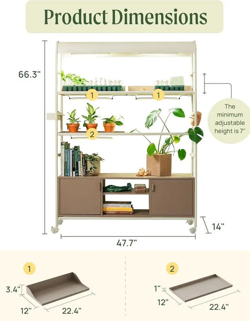 Load image into Gallery viewer, 4-Tier Rolling Metal Indoor Plant Stand
