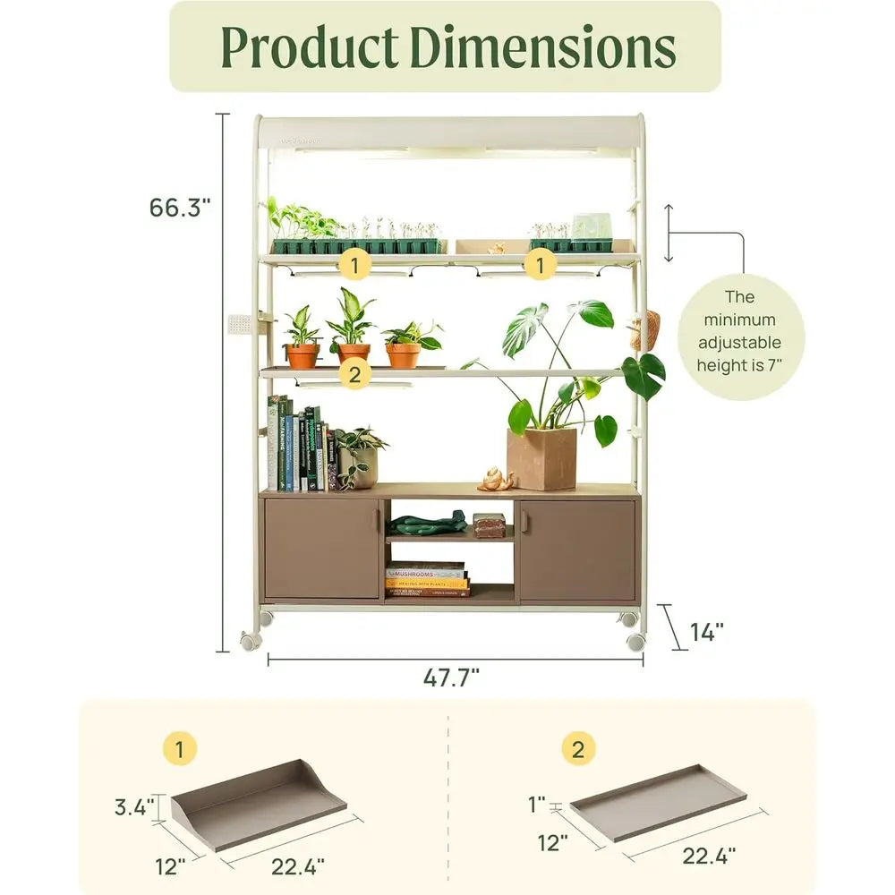 4-Tier Rolling Metal Indoor Plant Stand