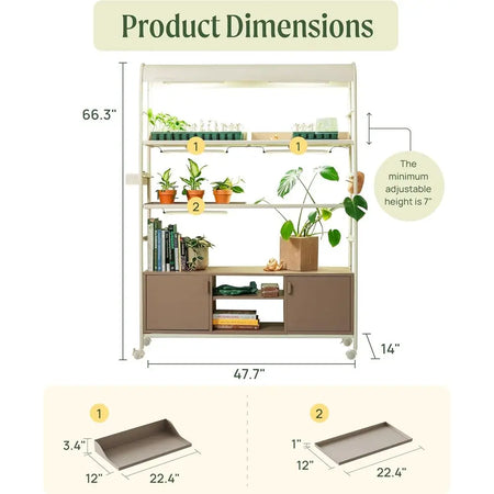 4-Tier Rolling Metal Indoor Plant Stand