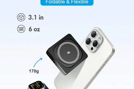 Magnetic Wireless Charger 3-in-1 Folding Fast Charging Station Foldable Travel for Magsafe  iPhone 17/16/15/14/13 Watch Airpods