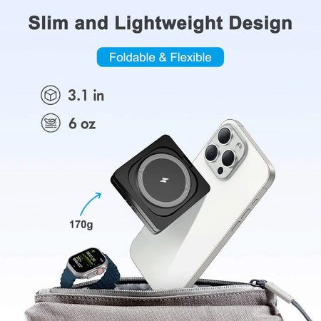 Magnetic Wireless Charger 3-in-1 Folding Fast Charging Station Foldable Travel for Magsafe  iPhone 17/16/15/14/13 Watch Airpods