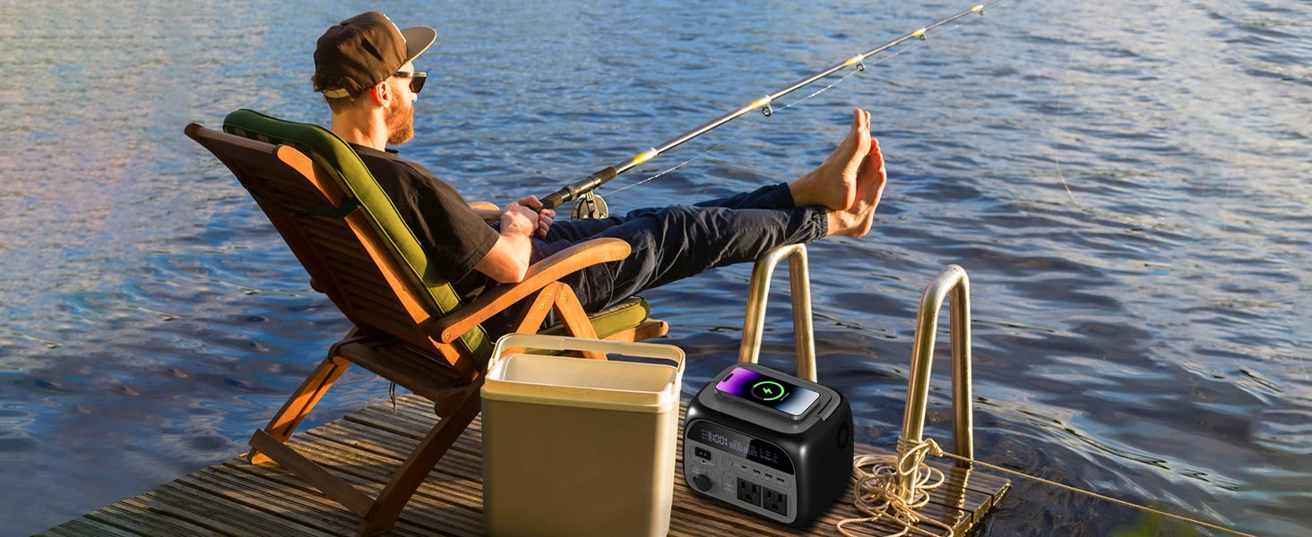 CTOLITY AP400 500W 2400W Portable Power Station 345Wh 2048Wh Charging Station 110V LiFePo4 Battery AC Energy Storage Camping RV