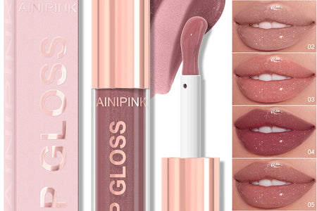 Shimmer Glitter Lip Gloss Lipstick 1pc/6pc/set Waterproof Moisturizing Jelly Hydrating Plumping Nude Y2K Daily&Party Makeup Gift