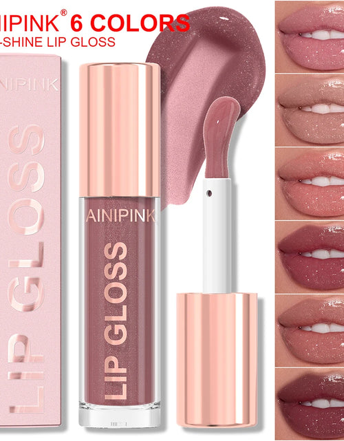 Load image into Gallery viewer, Shimmer Glitter Lip Gloss Lipstick 1pc/6pc/set Waterproof Moisturizing Jelly Hydrating Plumping Nude Y2K Daily&amp;Party Makeup Gift
