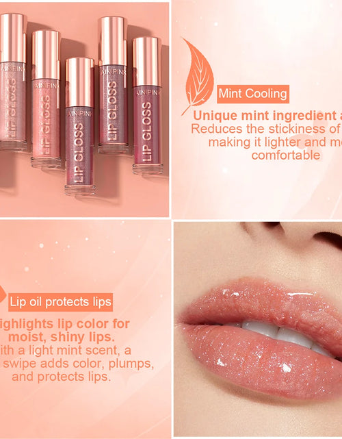 Load image into Gallery viewer, Shimmer Glitter Lip Gloss Lipstick 1pc/6pc/set Waterproof Moisturizing Jelly Hydrating Plumping Nude Y2K Daily&amp;Party Makeup Gift
