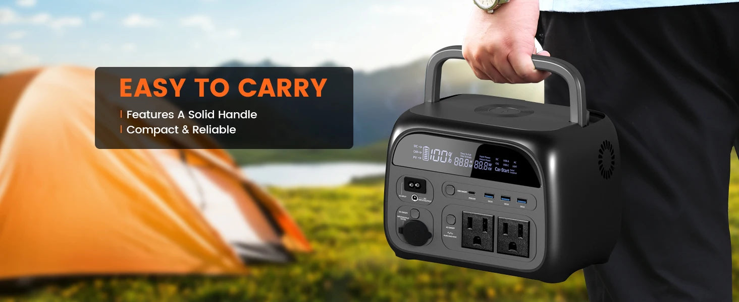 CTOLITY AP400 500W 2400W Portable Power Station 345Wh 2048Wh Charging Station 110V LiFePo4 Battery AC Energy Storage Camping RV