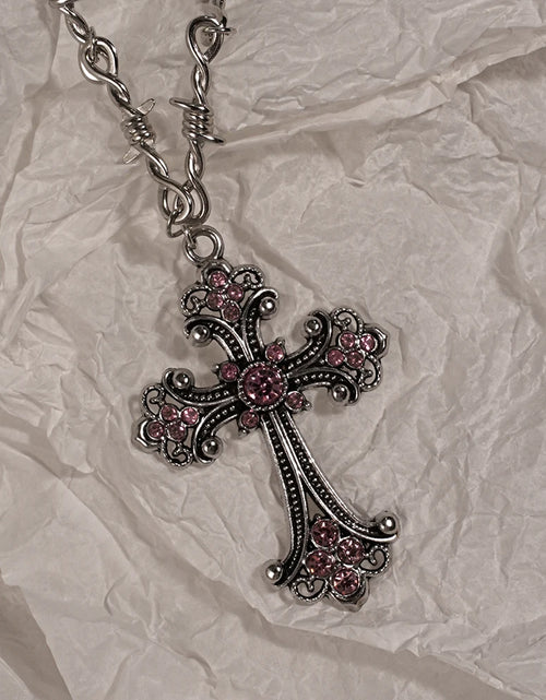 Load image into Gallery viewer, Y2K Sweet Cool Girl Personalized Creative Cross Love Pendant Necklace, Suitable for Daily Wearing

