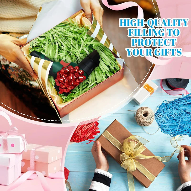 20/50g Glitter Raffia Paper Shreds Filler for Packing and Empty Basket And Christmas Wrapping Gift Basket Packaging Filling