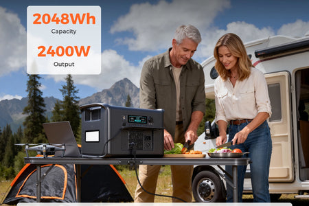 CTOLITY AP400 500W 2400W Portable Power Station 345Wh 2048Wh Charging Station 110V LiFePo4 Battery AC Energy Storage Camping RV