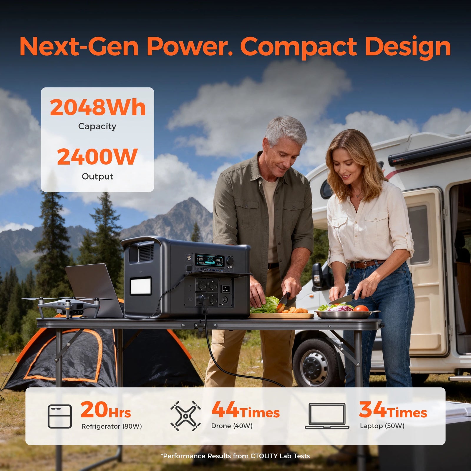 CTOLITY AP400 500W 2400W Portable Power Station 345Wh 2048Wh Charging Station 110V LiFePo4 Battery AC Energy Storage Camping RV