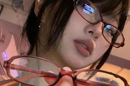 Y2K Women Retro Oval-Square Small Frame Glasses Anti Blue Light Computer Glasses Vintage Eyeglasses Goggles Sweet Frame Decor