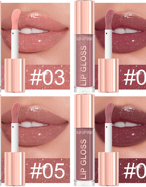 Load image into Gallery viewer, Shimmer Glitter Lip Gloss Lipstick 1pc/6pc/set Waterproof Moisturizing Jelly Hydrating Plumping Nude Y2K Daily&amp;Party Makeup Gift

