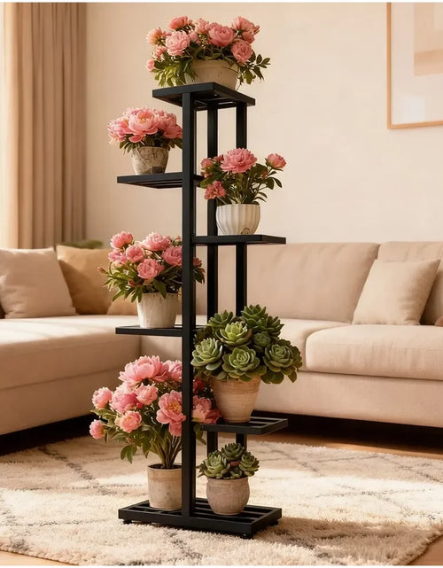 Load image into Gallery viewer, Plant Stand, HeavyDuty Metal Frame, Metal Flower Stand, HighAngle MultiTier Plant Rack, Indoor Outdoor Flower Pot Display Stand
