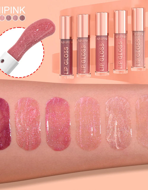 Load image into Gallery viewer, Shimmer Glitter Lip Gloss Lipstick 1pc/6pc/set Waterproof Moisturizing Jelly Hydrating Plumping Nude Y2K Daily&amp;Party Makeup Gift
