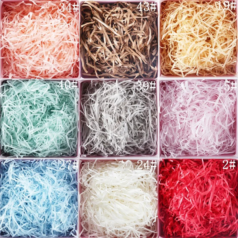 20/50g Glitter Raffia Paper Shreds Filler for Packing and Empty Basket And Christmas Wrapping Gift Basket Packaging Filling