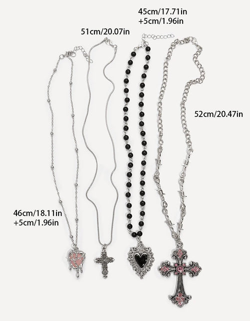 Load image into Gallery viewer, Y2K Sweet Cool Girl Personalized Creative Cross Love Pendant Necklace, Suitable for Daily Wearing
