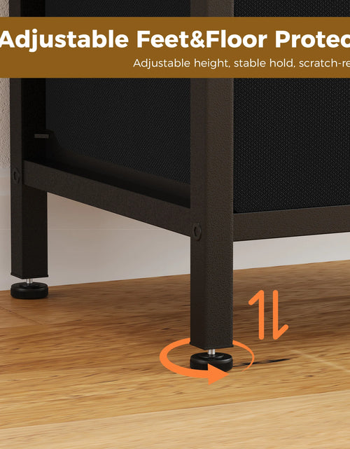 Load image into Gallery viewer, JHK 2 Fabric Drawers Night Stand with Open Shelf Bedside Table with USB Ports Charging Station Storage End Table for Living Room
