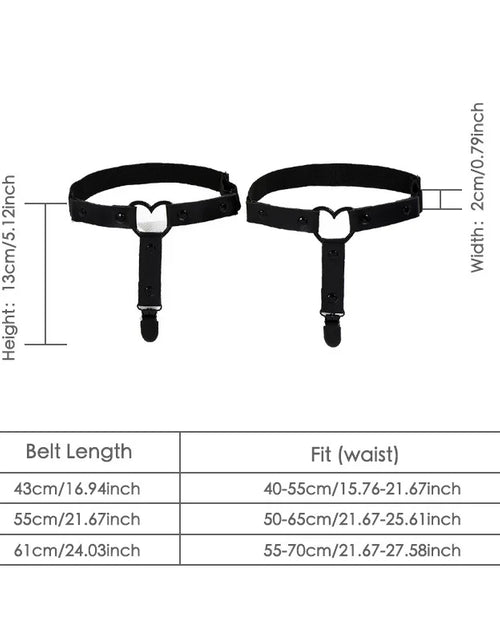 Load image into Gallery viewer, Punk Metal Tassel Pendant Pink Adjustable Heart Leg Garter With Anti-Slip Clips,Elastic Y2K Gothic Thigh Garter For Ladies Black
