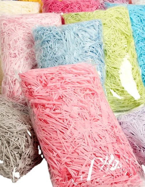 Load image into Gallery viewer, 20/50g Glitter Raffia Paper Shreds Filler for Packing and Empty Basket And Christmas Wrapping Gift Basket Packaging Filling
