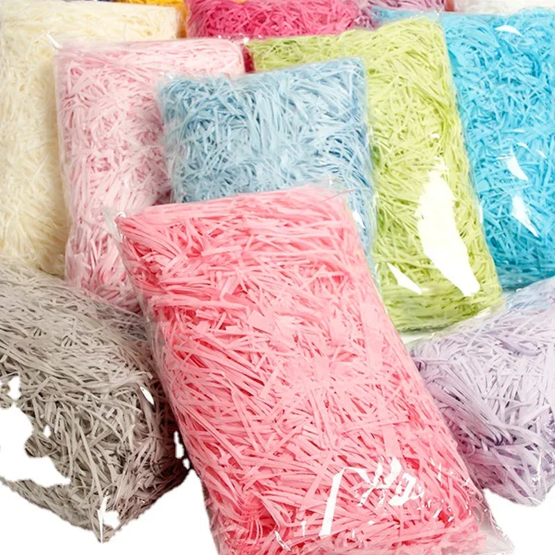 20/50g Glitter Raffia Paper Shreds Filler for Packing and Empty Basket And Christmas Wrapping Gift Basket Packaging Filling