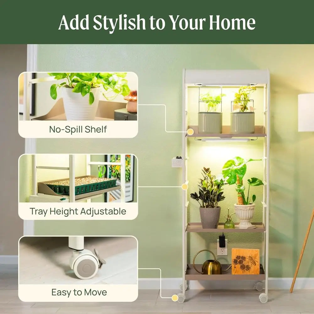 4-Tier Rolling Metal Indoor Plant Stand