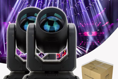 2Pcs Stage Light Moving Head Light 200W 12 Gobos 8 Colors Spotlight DMX 512 with Sound Activated for Wedding DJ Party Lighting