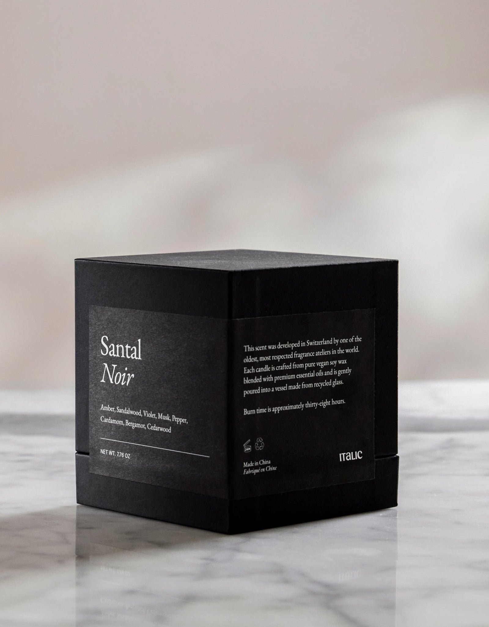 Noir Swiss Scented Glass Candle